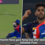 Harshit Rana gave flying kiss after taking wicket of Abhishek Porel